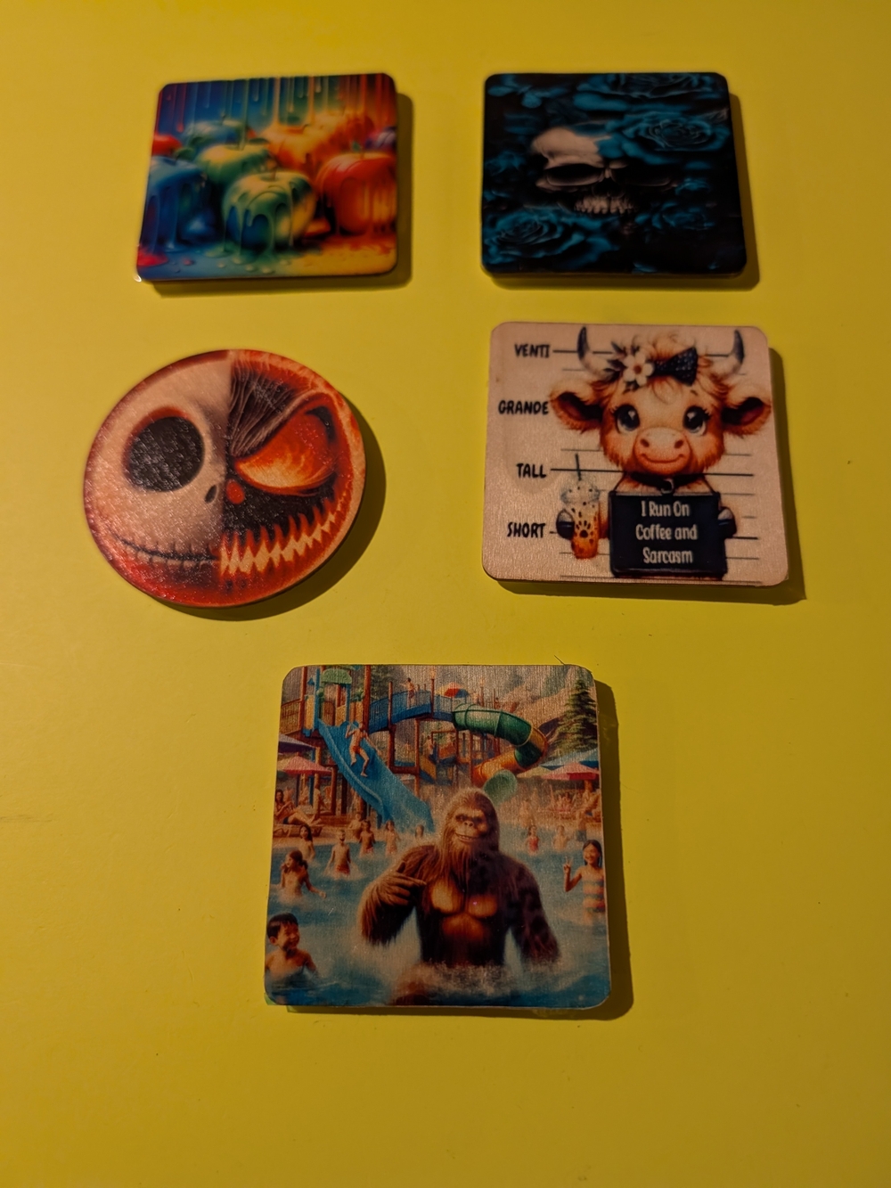 CUSTOM MADE FRIDGE MAGNETS LOT(5) NEW